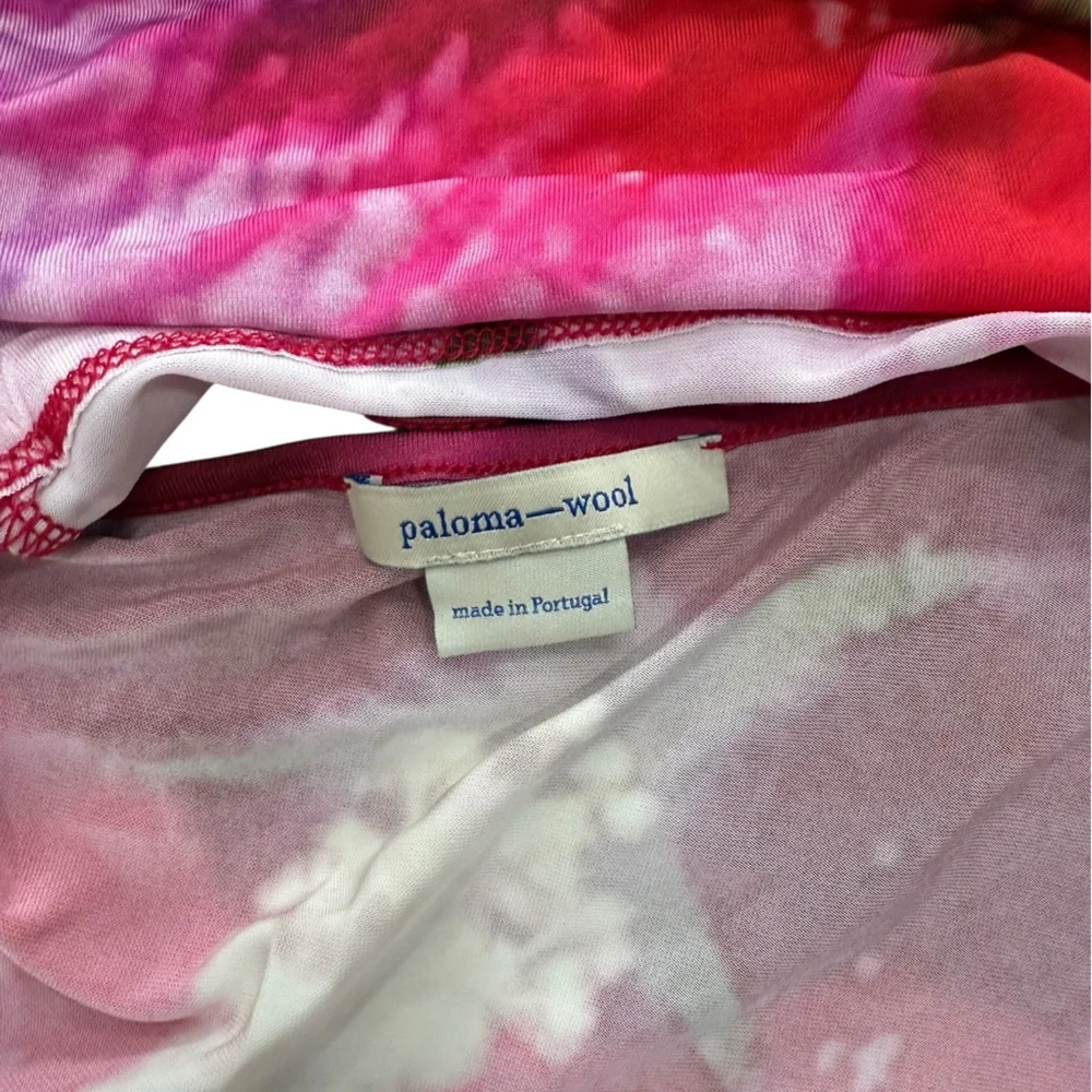 Paloma Wool Bella Hibiscus Print One Shoulder Crop Top size large - Picture 4 of 7